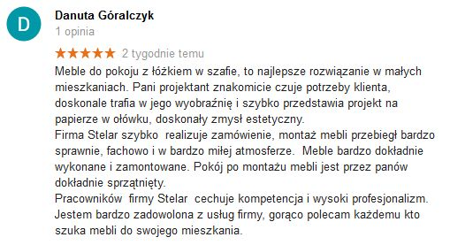 Zrzut oryginalnej opinii Google Danuty Góralczyk